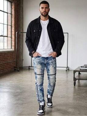 Red Ape Distressed Acid Washed Jeans Y2K Streetwear Size 32x30